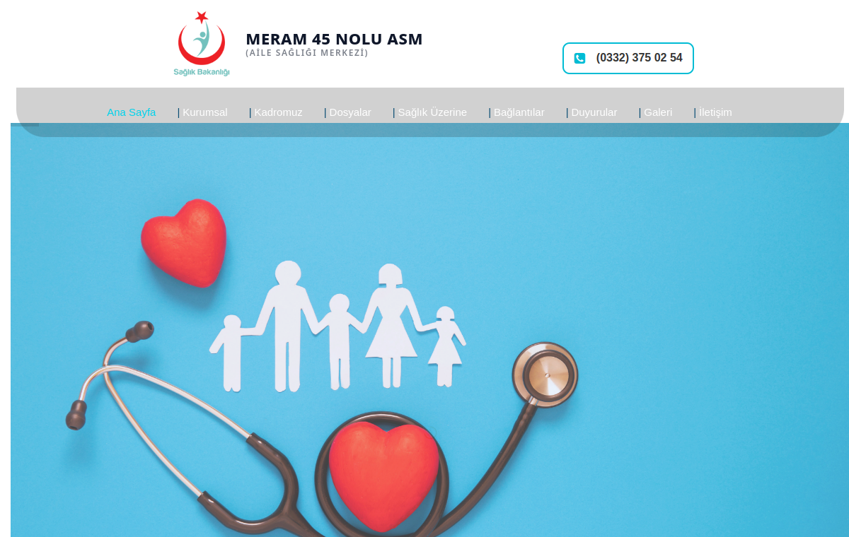 Meram 45 Nolu ASM ana sayfa ekran görüntüsü